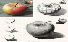 初学素描苹果步骤图
